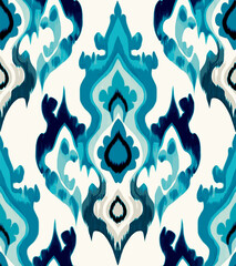 Folklore ornament ikat. Tribal ethnic vector textures. Seamless striped pattern in Aztec style. Folk embroidery. Indian, Scandinavian, Gypsy, Mexican, African carpet	
