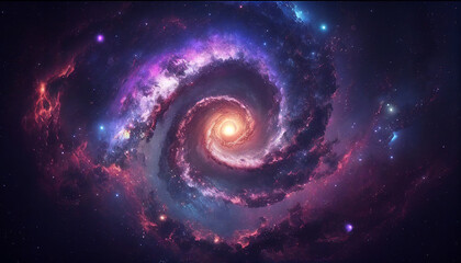 Cosmic nebula captivating space galaxy background, Generative AI