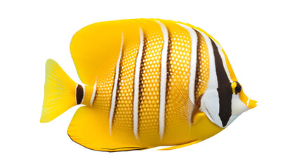 Yellow Fish isolated on transparent background. 3D render.