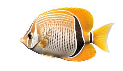 Yellow Fish isolated on transparent background. 3D render.