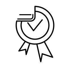 Quality business management icon with black outline style. best, success, seal, stamp, mark, certified, outline. Vector Illustration