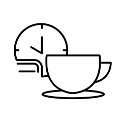 Coffee break business icon with black outline style. drink, coffee, cup, mug, hot, restaurant, espresso. Vector Illustration