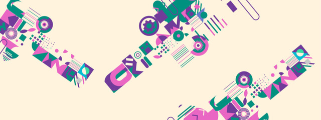 Colorful colourful vector retro geometric shapes mosaic background