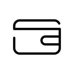 Wallet business icon with black outline style. coin, thin, pay, banking, outline, credit, line. Vector Illustration