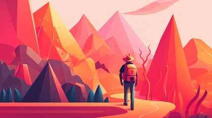 Fototapeta premium Travel and Adventure: Symbolic metaphor blueprint with methodical visual configuration. Generative Ai