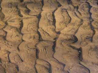 Sand wave dunes in the water