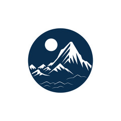 Mountains logo. Mountain vectors. Mountains illustration. Beautiful mountain tourism logo