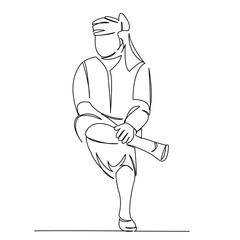 old muslim man sitting on a bench