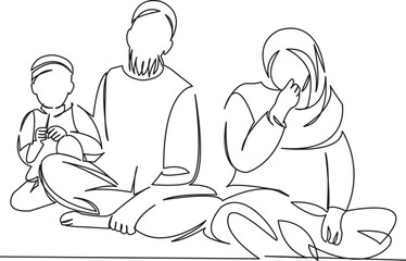 muslim grandparents with grandson