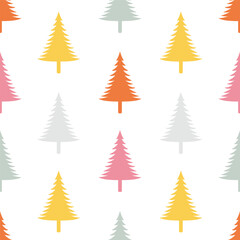 Colorful Christmas Tree Seamless pattern