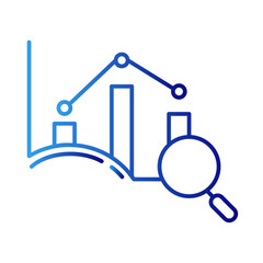 Mentoring teamwork icon with blue gradient outline style. resource, career, teamwork, partnership, strategy, communication, training. Vector Illustration