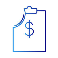 Project teamwork icon with blue gradient outline style. design, development, thin, gear, report, task, success. Vector Illustration