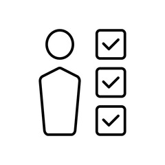 Skill teamwork icon with black outline style. set, communication, teamwork, success, strategy, career, goal. Vector Illustration