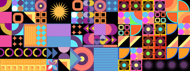 Fototapeta na wymiar Vector flat design geometric pattern mobile design colorful colourful
