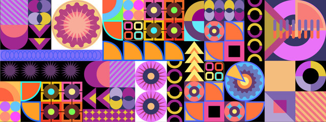 Vector retro mozaik colorful colourful flat geometric background
