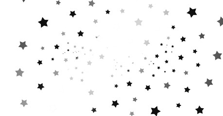Silver star of confetti. Falling stars on a white background. Illustration of flying shiny stars. - png transparent