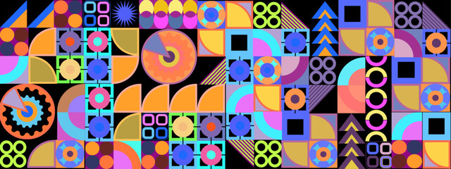 Vector colorful colourful graphic of flat geometric background design template