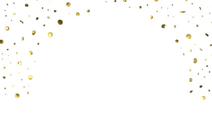 Gold confetti background, isolated on transparent background