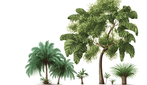  Palm trees isolated on transparent background cutout image © Isuru Pic
