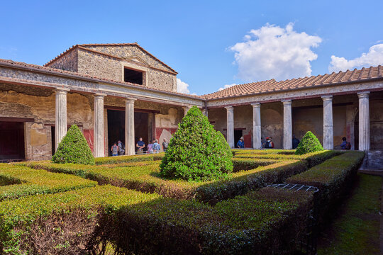 Casa del Menandro, a large high-ranking family house  in the archaeological site of Pompei, Italy	