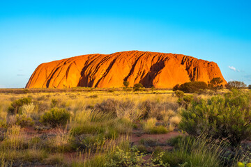 Uluru (Ayers Rock), the iconic sandstone rock in the centre of Australia, Northern Territory, Australia - obrazy, fototapety, plakaty