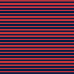 4th of July, American Independence Day seamless pattern. Horizontal stripes, red and blue. United States Patriotic banners or fabric background. 
