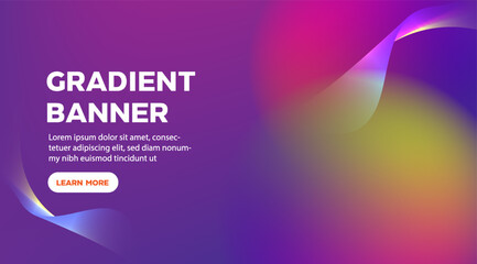 Gradient abstract background web banner design
