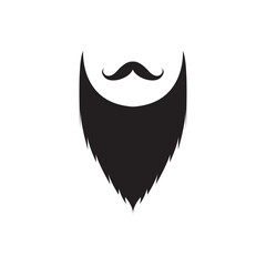 Silhouette of man's head with moustache and beard in hipster glasses.