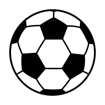 Soccer ball or football flat vector icon simple black style for sports illustration.
