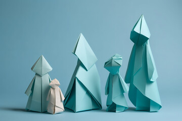 Familie aus Origami KI