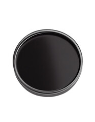 Top view at black aluminium jar on transparent background, created with generative AI