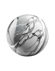 Marble stone ball isolated on transparent created with generative AI