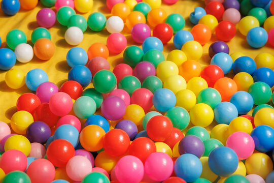 colorfull plastic balls in indoor playground.
