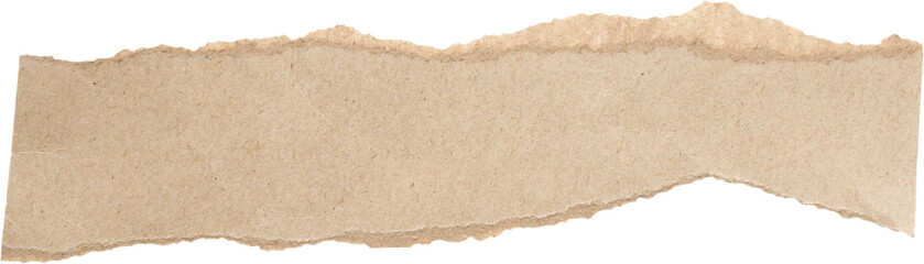 piece of brown paper tear isolated on white background