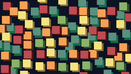 abstract background with squares tiles in dark blue background.