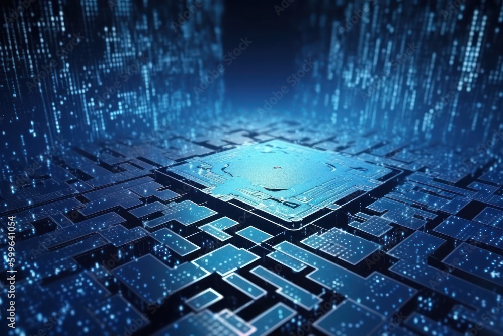 Aufkleber computer motherboard design with copyspace generative ai