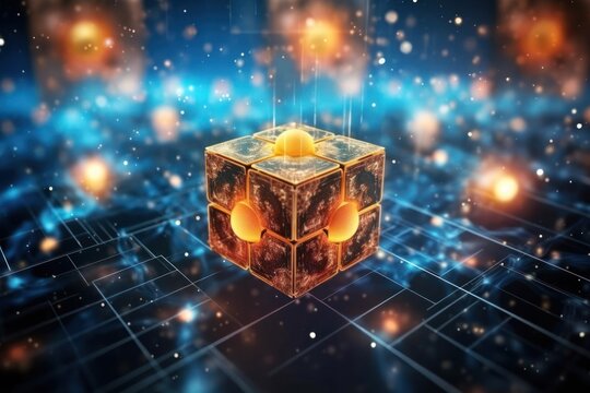 Quantum Computer Backdrop With Copy Space Generative AI