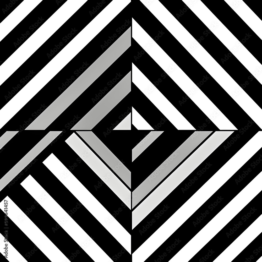 Aufkleber black and white line diagonal geometric seamless pattern texture for fabric print. generative ai tec