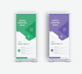 Modern corporate colorful roll up standee banner design template, Colorful Stylish Creative Corporate Roll Up Banner Signage Standee Template for Advertising and Multipurpose Use with thre Color Vari 