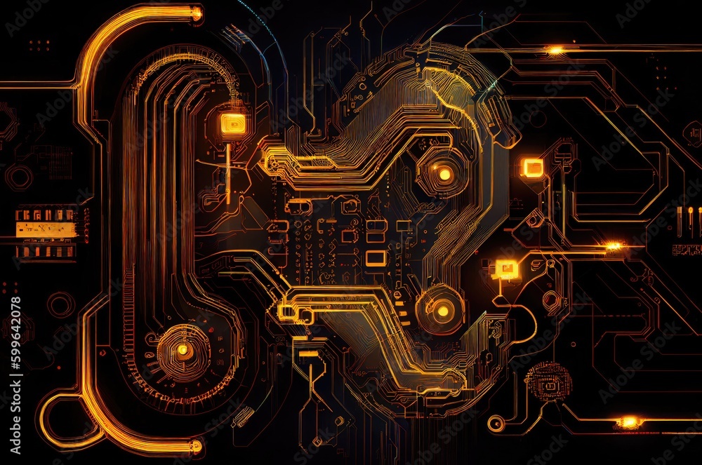 Poster computer circuit design with copy space generative ai