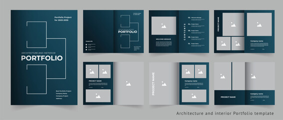 Architecture and interior portfolio or project portfolio design template