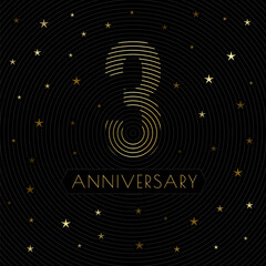 3 anniversary vector emblem
