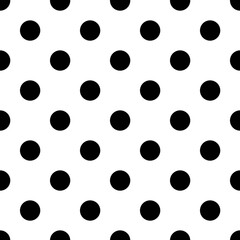 Geometric grid seamless pattern with dots. Monochrome abstract vector texture.