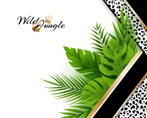 Tropical jungle background with jaguar pattern © KsanaGraphica