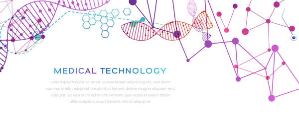Medical technology banners. Pharmacy, biotechnology, laboratory concept.
