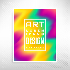 Trendy colorful poster with liquid ink texture. Vector bright gr