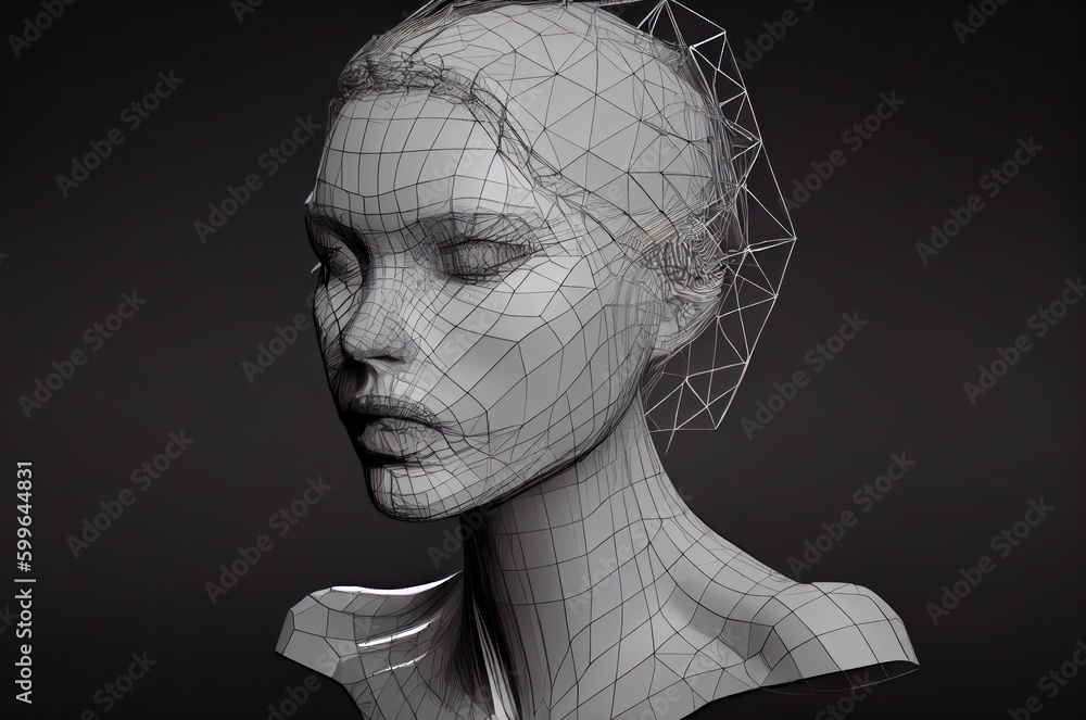 Poster mesh ai concept background with copyspace generative ai