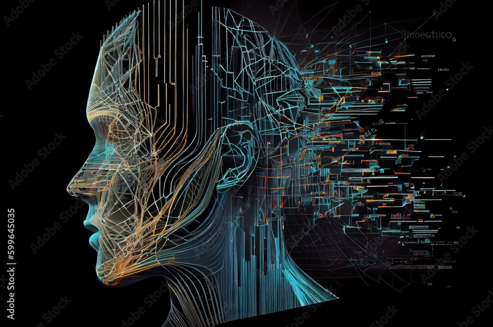 Poster advanced computing headshot background with copy space generative ai