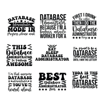 Database Administrator T shirt design bundle