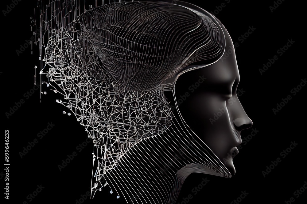 Aufkleber computing code headshot background with copy space generative ai